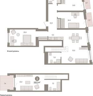 3-к квартира, вторичка, 150м2, 3/10 этаж