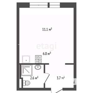 Студия квартира, вторичка, 22м2, 2/10 этаж
