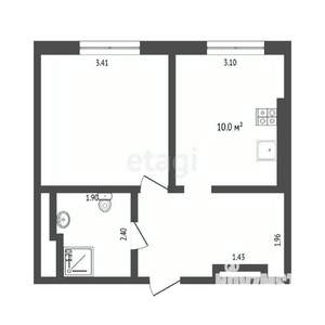 1-к квартира, вторичка, 40м2, 8/8 этаж