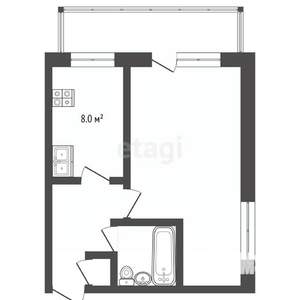 1-к квартира, вторичка, 36м2, 2/5 этаж