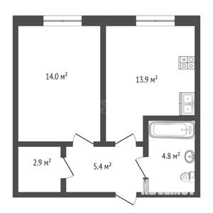 1-к квартира, вторичка, 42м2, 3/16 этаж