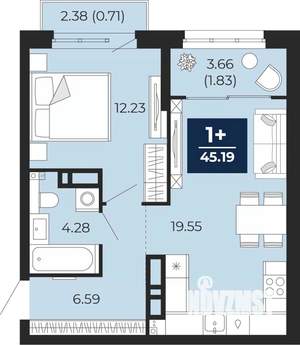 1-к квартира, вторичка, 45м2, 11/16 этаж