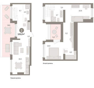 2-к квартира, вторичка, 110м2, 8/8 этаж