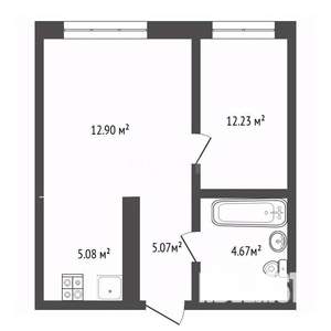 1-к квартира, вторичка, 38м2, 2/16 этаж