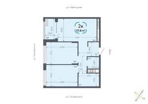 2-к квартира, вторичка, 58м2, 2/16 этаж