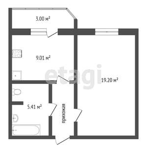 1-к квартира, вторичка, 41м2, 9/14 этаж