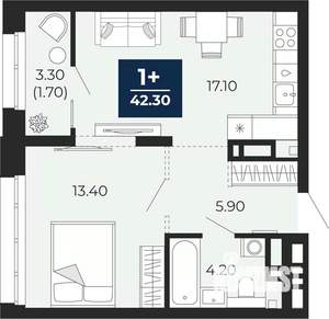 1-к квартира, вторичка, 42м2, 4/24 этаж