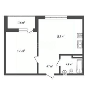 1-к квартира, сданный дом, 41м2, 3/10 этаж