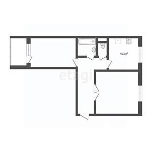 2-к квартира, вторичка, 52м2, 9/10 этаж