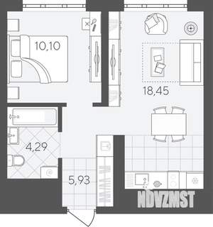 1-к квартира, вторичка, 39м2, 5/24 этаж