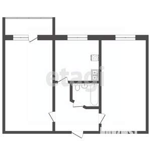 2-к квартира, вторичка, 42м2, 5/5 этаж