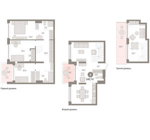 4-к квартира, вторичка, 141м2, 3/8 этаж