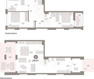 3-к квартира, вторичка, 149м2, 1/8 этаж