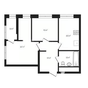 2-к квартира, строящийся дом, 53м2, 11/24 этаж