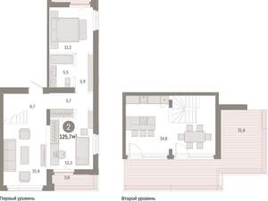 2-к квартира, вторичка, 126м2, 8/25 этаж