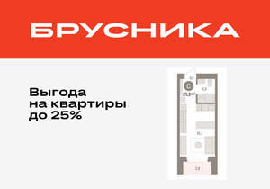 Студия квартира, вторичка, 25м2, 13/16 этаж