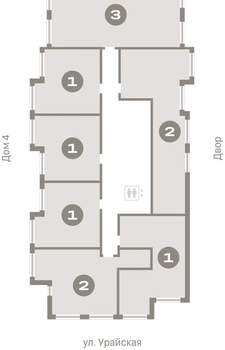 1-к квартира, вторичка, 54м2, 4/8 этаж
