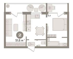 2-к квартира, вторичка, 46м2, 5/8 этаж