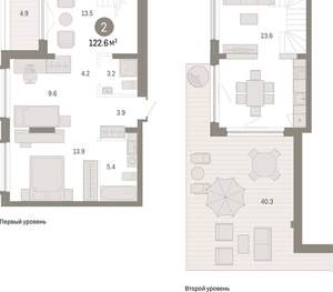 2-к квартира, вторичка, 123м2, 8/8 этаж