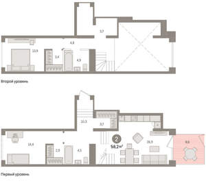 2-к квартира, вторичка, 98м2, 1/8 этаж
