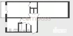 2-к квартира, вторичка, 45м2, 1/5 этаж