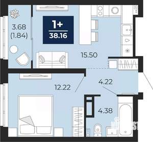 1-к квартира, вторичка, 38м2, 10/17 этаж