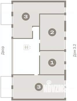 1-к квартира, вторичка, 45м2, 2/25 этаж