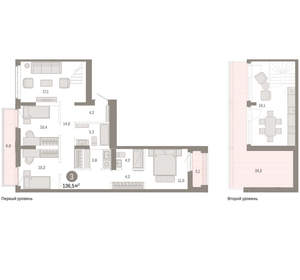 3-к квартира, вторичка, 137м2, 8/25 этаж