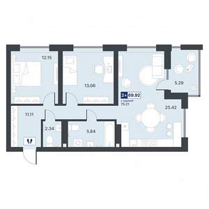 2-к квартира, вторичка, 70м2, 5/19 этаж