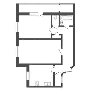2-к квартира, вторичка, 54м2, 1/9 этаж