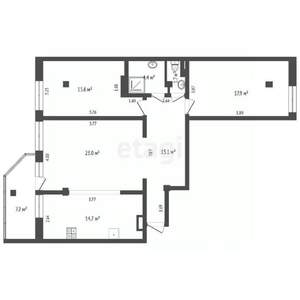 2-к квартира, вторичка, 92м2, 5/14 этаж