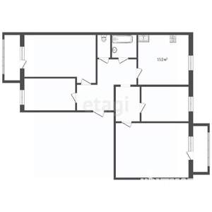 4-к квартира, вторичка, 74м2, 7/9 этаж