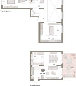 2-к квартира, вторичка, 137м2, 2/11 этаж