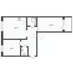 2-к квартира, вторичка, 55м2, 7/10 этаж