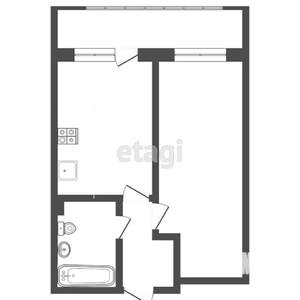 1-к квартира, сданный дом, 37м2, 1/4 этаж