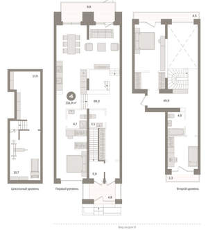 4-к квартира, вторичка, 212м2, 1/8 этаж