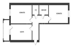 2-к квартира, вторичка, 61м2, 1/9 этаж