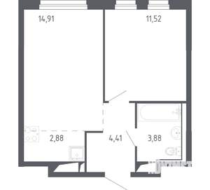 1-к квартира, вторичка, 37м2, 24/24 этаж