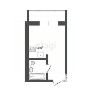 Студия квартира, вторичка, 18м2, 12/15 этаж