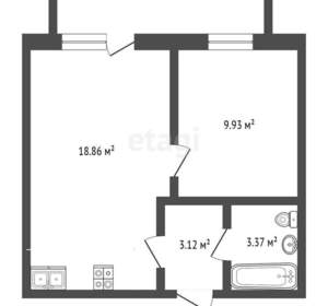 1-к квартира, вторичка, 36м2, 16/20 этаж