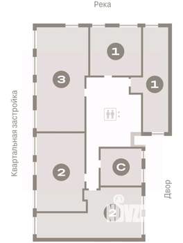 2-к квартира, вторичка, 63м2, 5/8 этаж