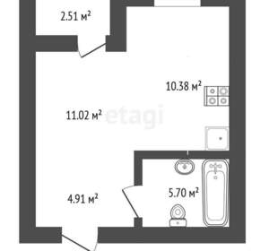 Студия квартира, вторичка, 32м2, 5/17 этаж