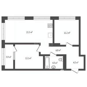 2-к квартира, вторичка, 63м2, 6/17 этаж