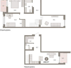 2-к квартира, вторичка, 111м2, 2/10 этаж