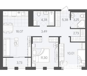 2-к квартира, вторичка, 62м2, 7/9 этаж