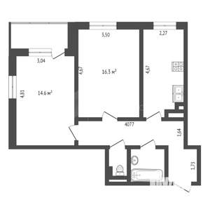 2-к квартира, вторичка, 57м2, 7/18 этаж