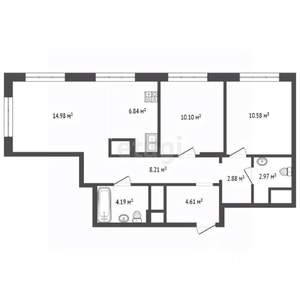 2-к квартира, вторичка, 65м2, 12/25 этаж