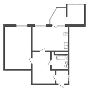 1-к квартира, вторичка, 61м2, 7/9 этаж