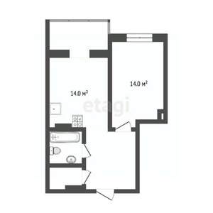 1-к квартира, вторичка, 41м2, 1/17 этаж