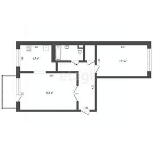 2-к квартира, вторичка, 48м2, 3/5 этаж